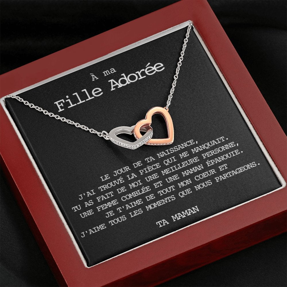 LINKY • Collier A Ma Fille Double Cœur - Lehnaa