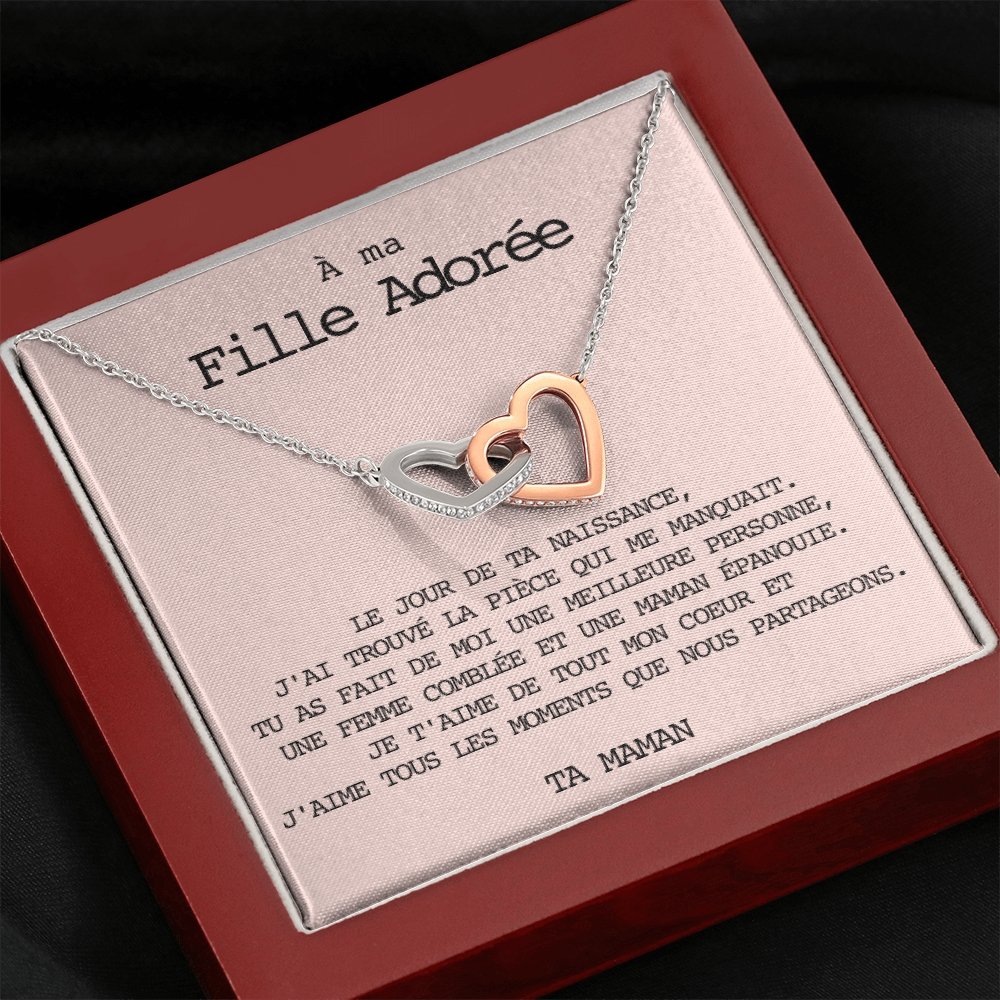 LINKY • Collier A Ma Fille Double Cœur - Lehnaa