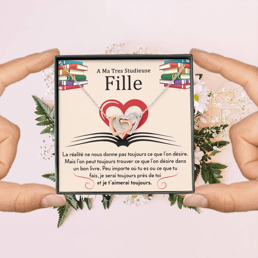 LINKY • Collier A Ma Fille Double Cœur - Lehnaa