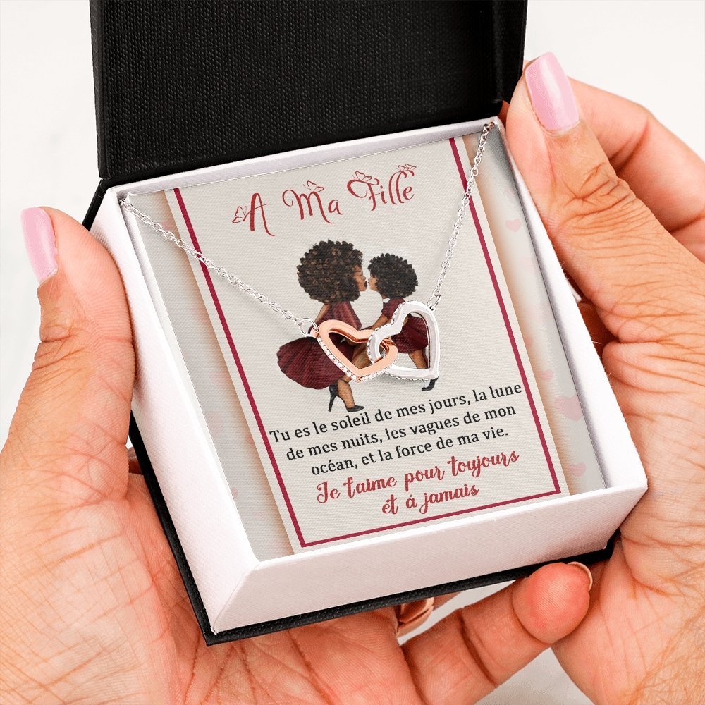 LINKY • Collier A Ma Fille Double Cœur - Lehnaa