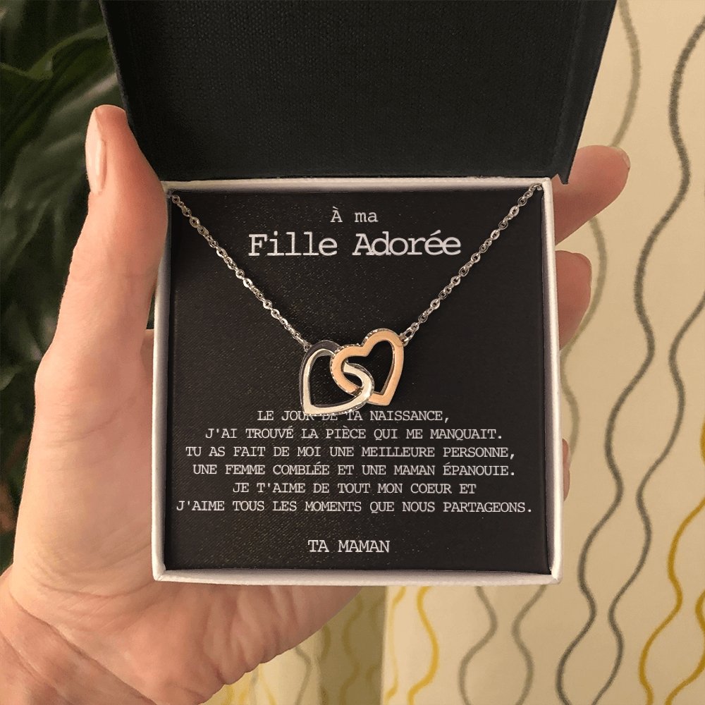 LINKY • Collier A Ma Fille Double Cœur - Lehnaa