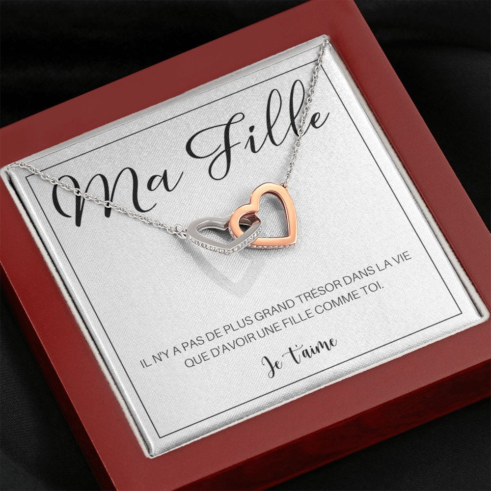 LINKY • Collier A Ma Fille Double Cœur - Lehnaa