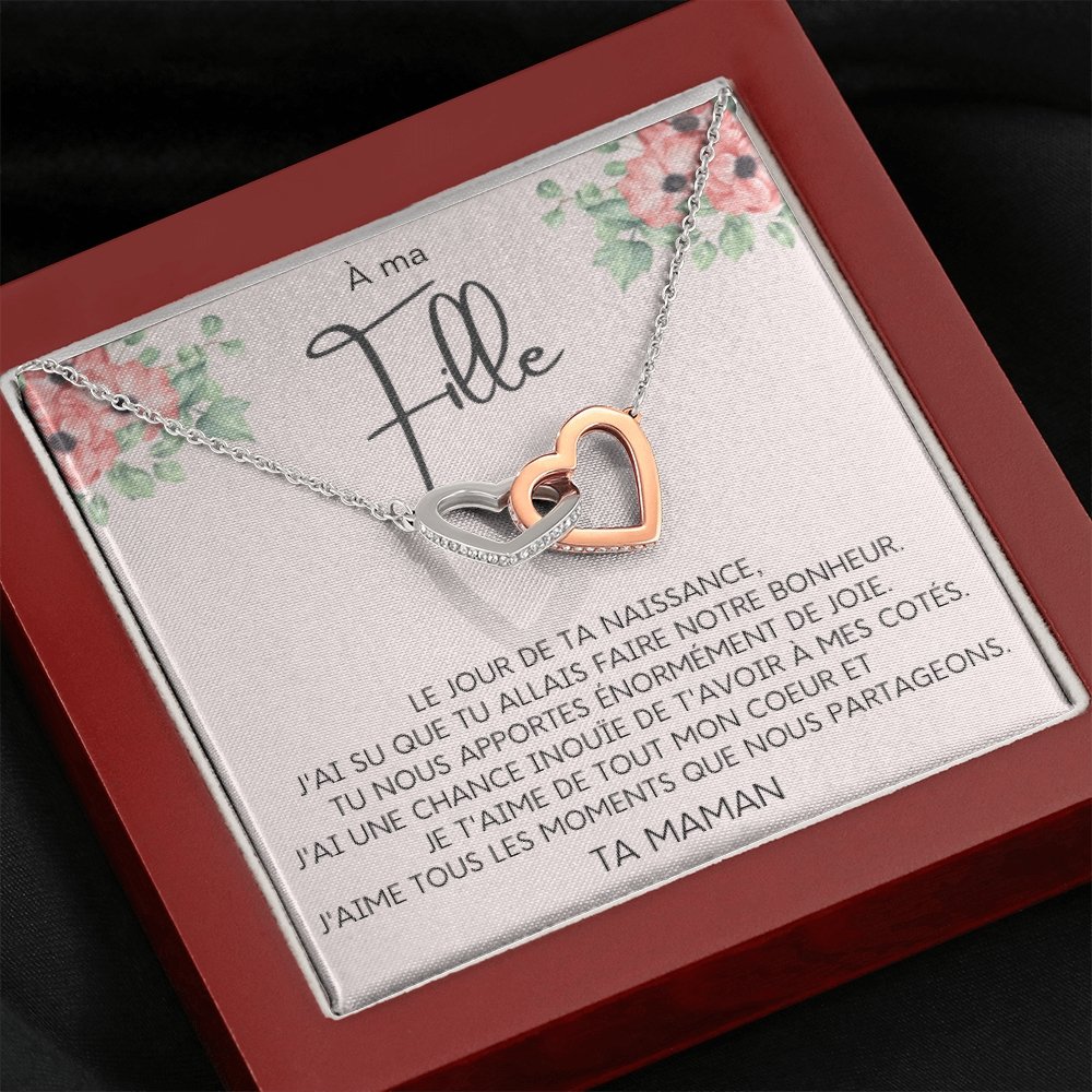 LINKY • Collier A Ma Fille Double Cœur - Lehnaa