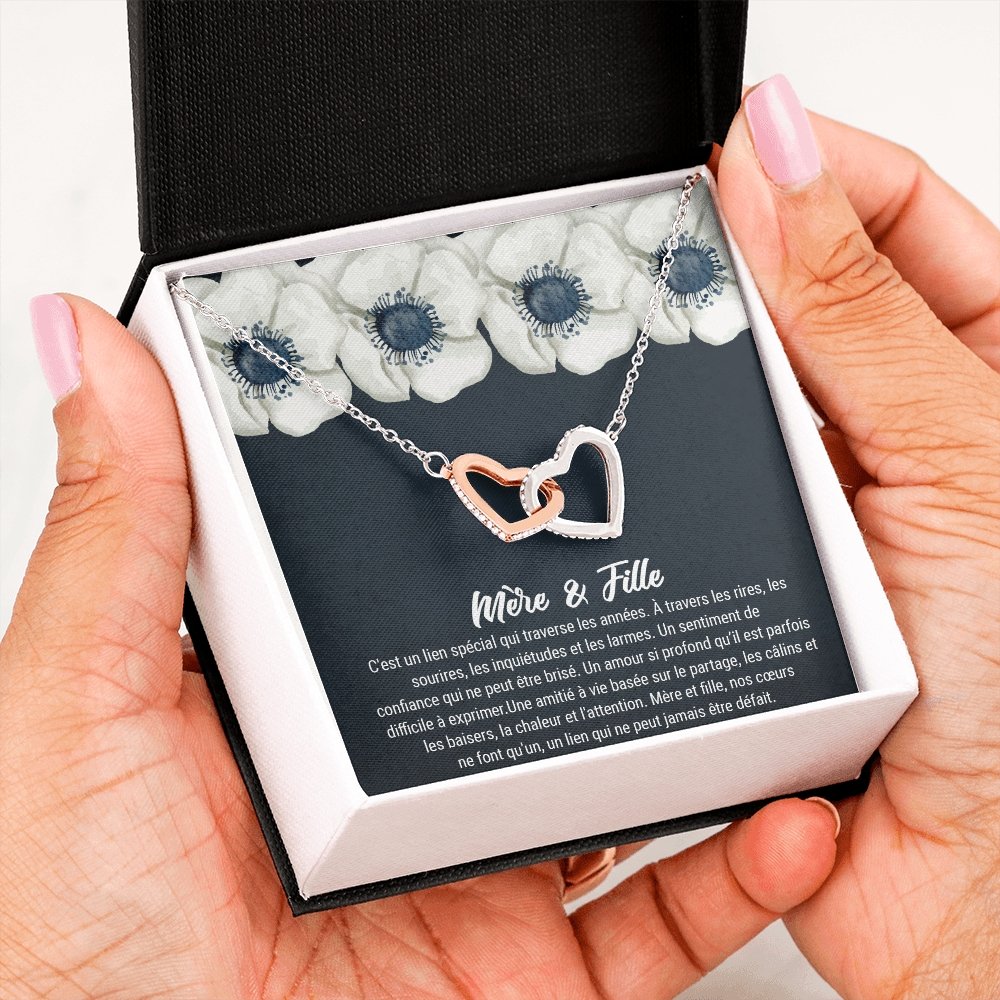 LINKY • Collier A Ma Fille Double Cœur - Lehnaa