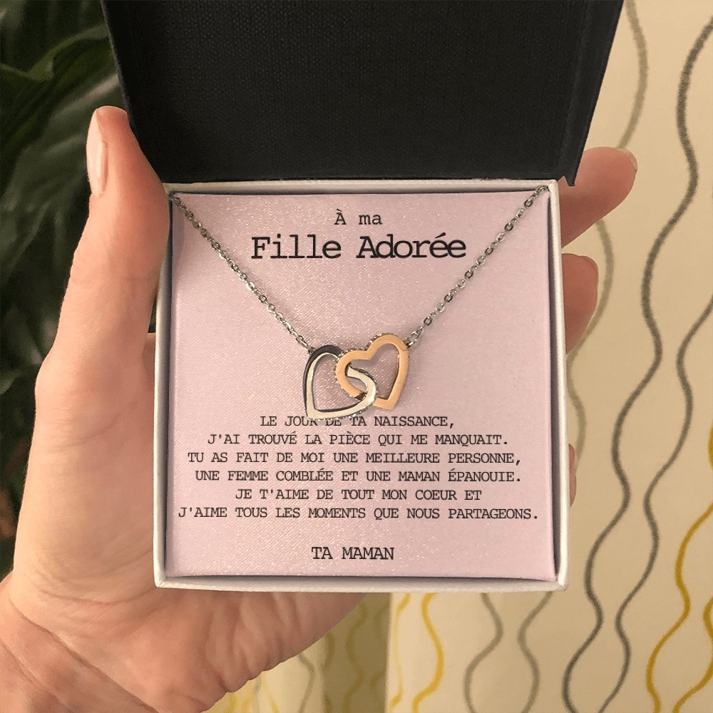 LINKY • Collier A Ma Fille Double Cœur - Lehnaa