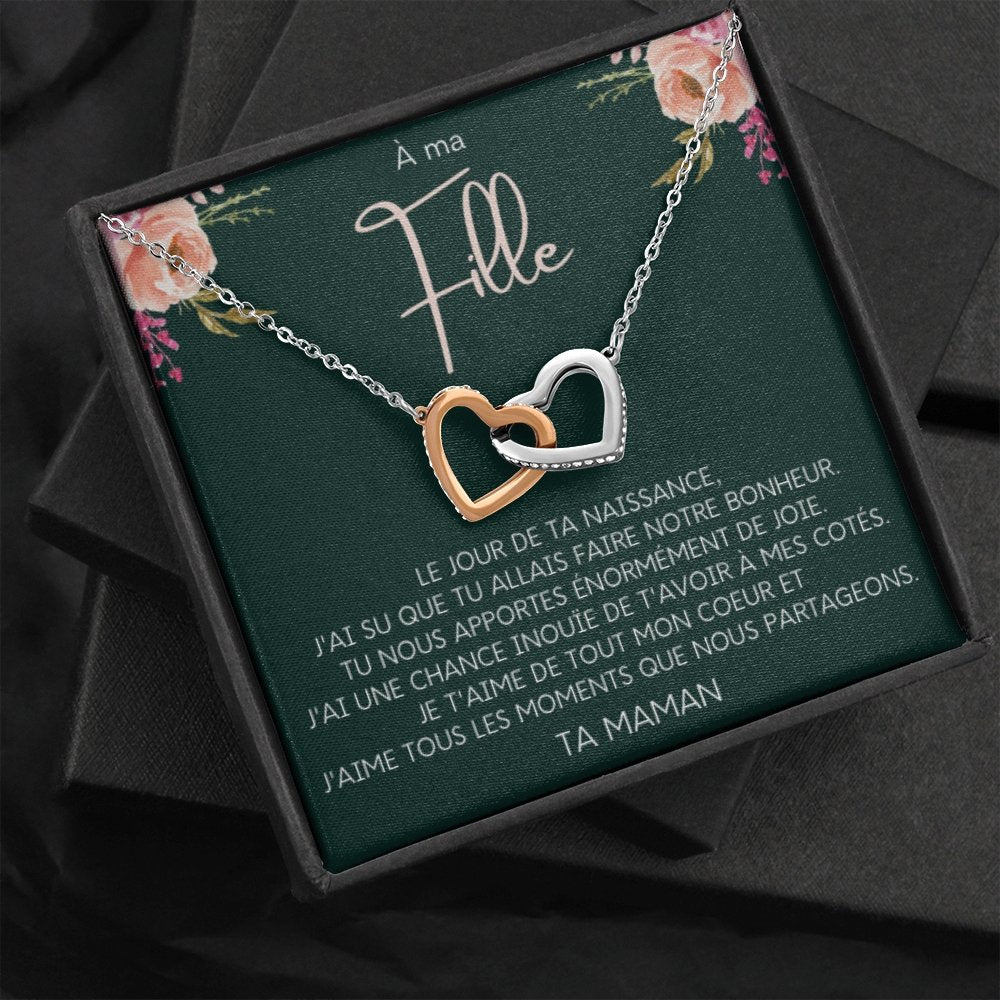 LINKY • Collier A Ma Fille Double Cœur - Lehnaa