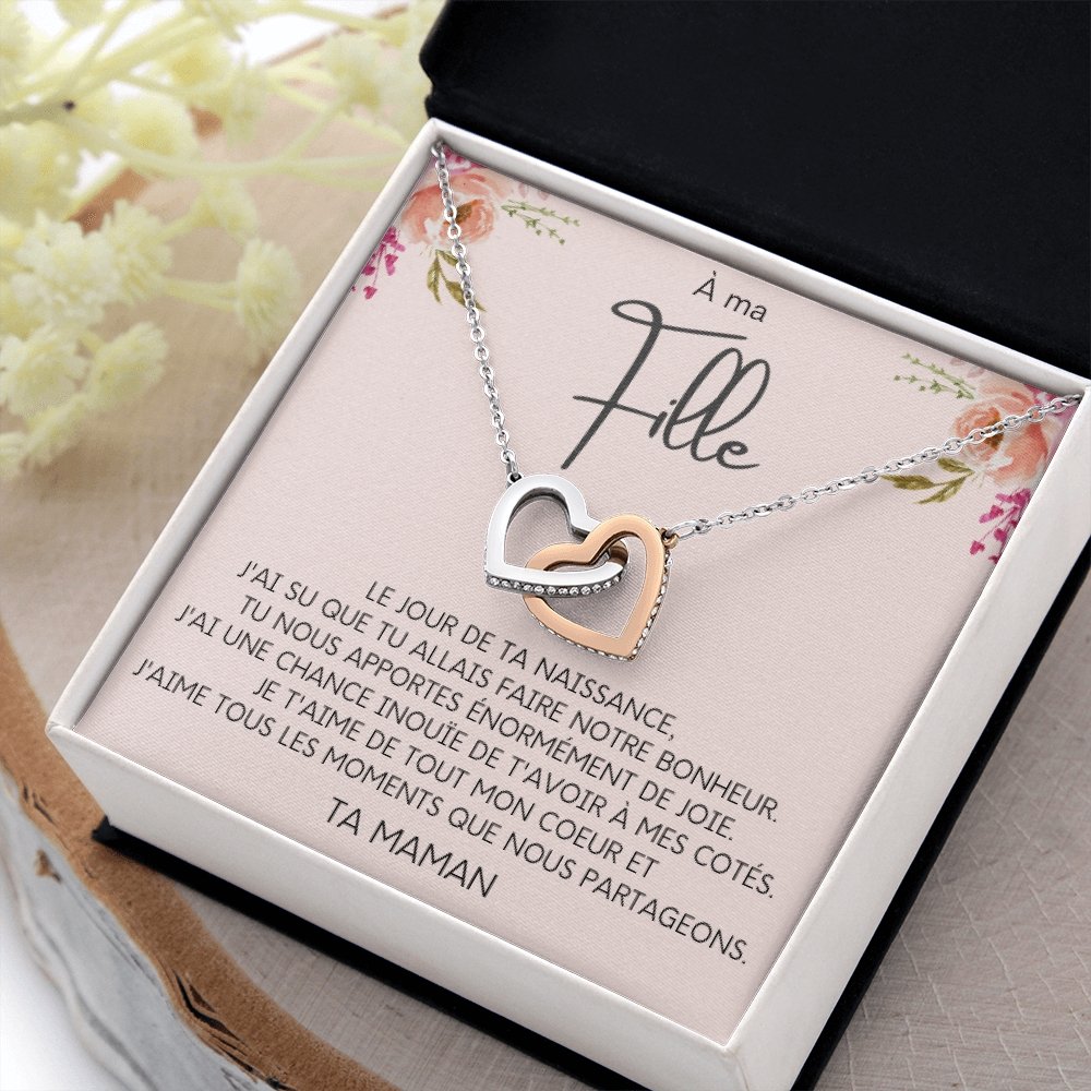 LINKY • Collier A Ma Fille Double Cœur - Lehnaa
