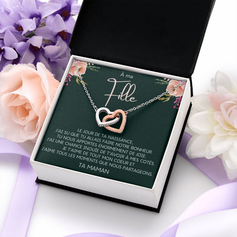 LINKY • Collier A Ma Fille Double Cœur - Lehnaa