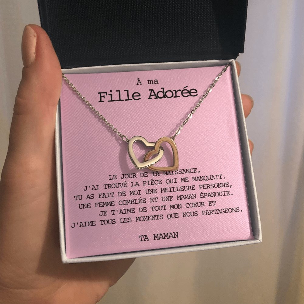 LINKY • Collier A Ma Fille Double Cœur - Lehnaa