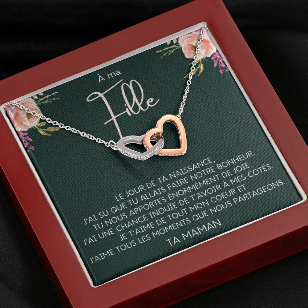 LINKY • Collier A Ma Fille Double Cœur - Lehnaa