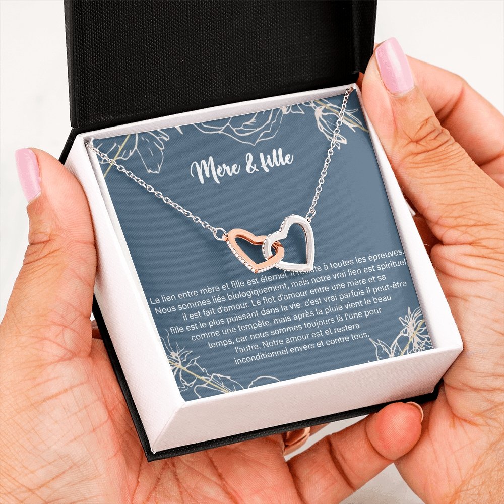 LINKY • Collier A Ma Fille Double Cœur - Lehnaa