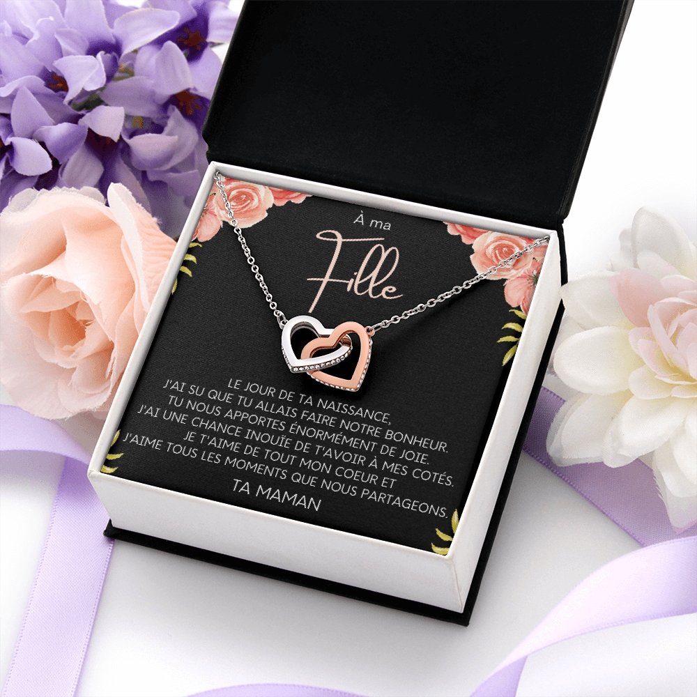 LINKY • Collier A Ma Fille Double Cœur - Lehnaa