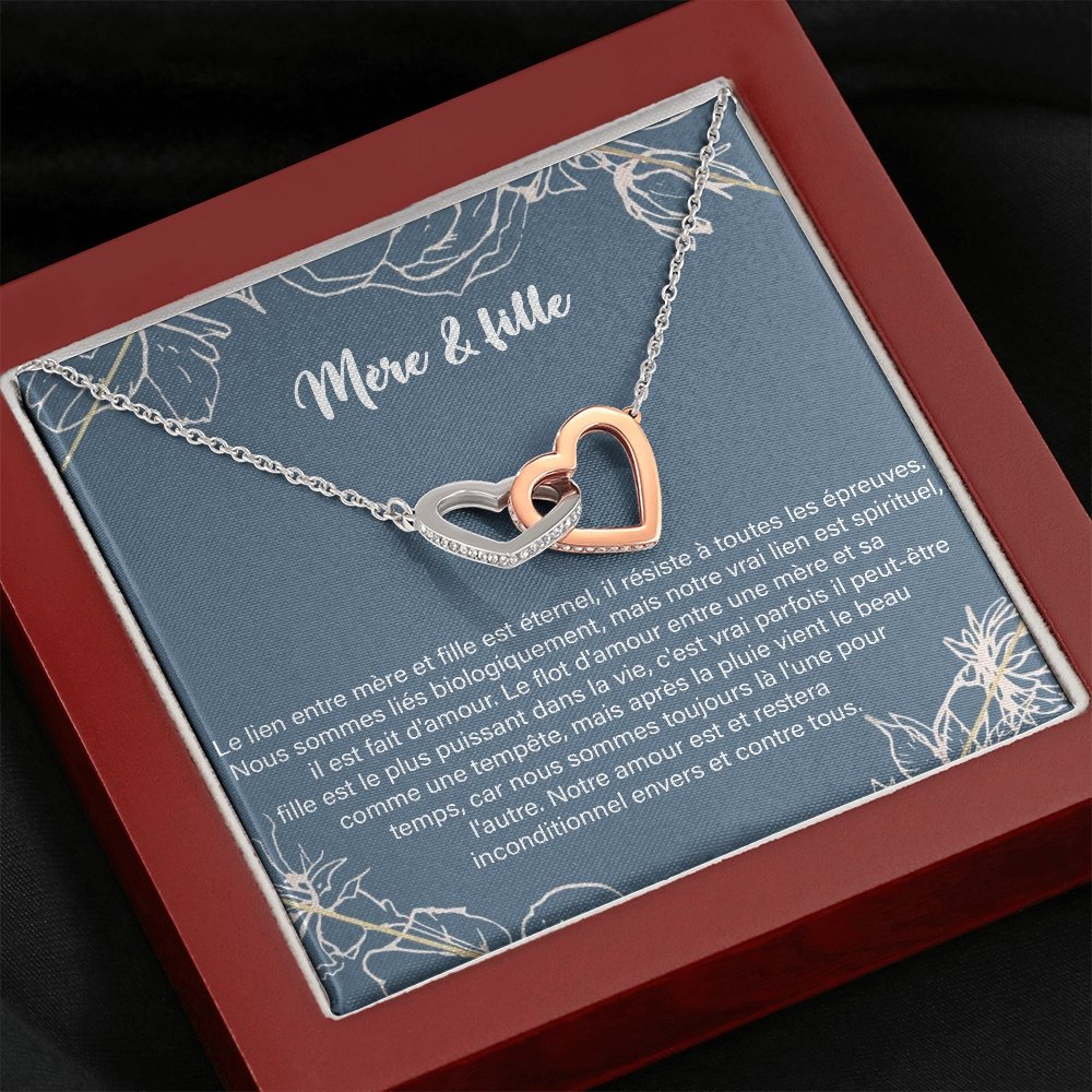 LINKY • Collier A Ma Fille Double Cœur - Lehnaa