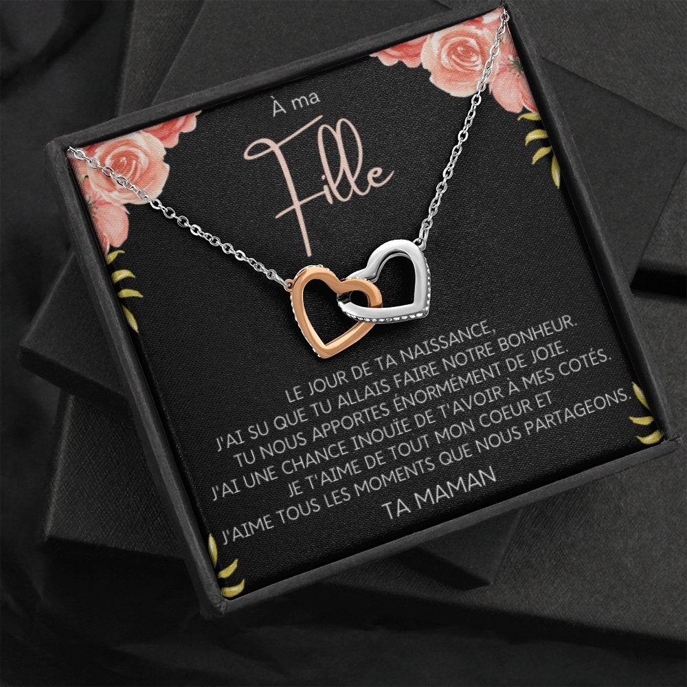 LINKY • Collier A Ma Fille Double Cœur - Lehnaa