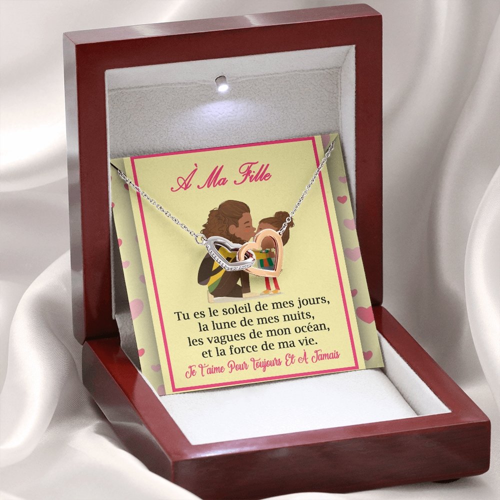 LINKY • Collier A Ma Fille Double Cœur - Lehnaa