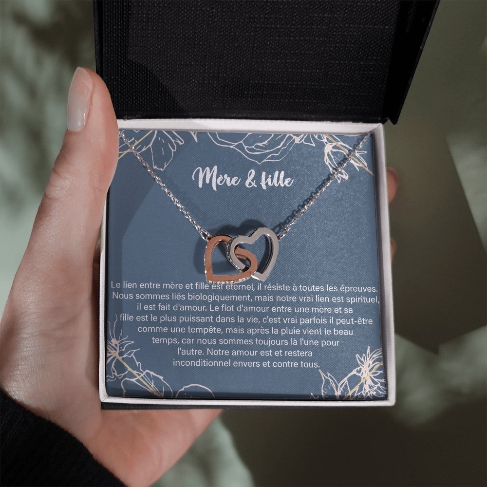 LINKY • Collier A Ma Fille Double Cœur - Lehnaa