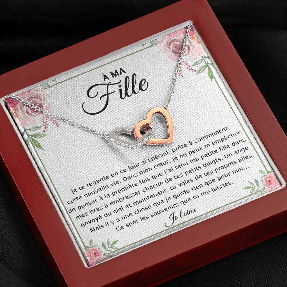 LINKY • Collier A Ma Fille Double Cœur - Lehnaa