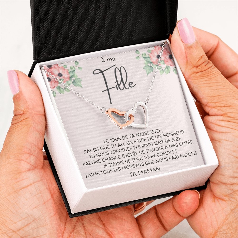 LINKY • Collier A Ma Fille Double Cœur - Lehnaa