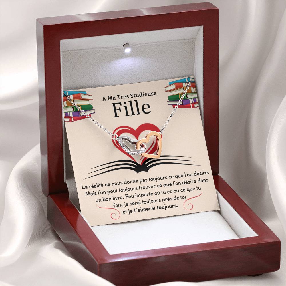 LINKY • Collier A Ma Fille Double Cœur - Lehnaa