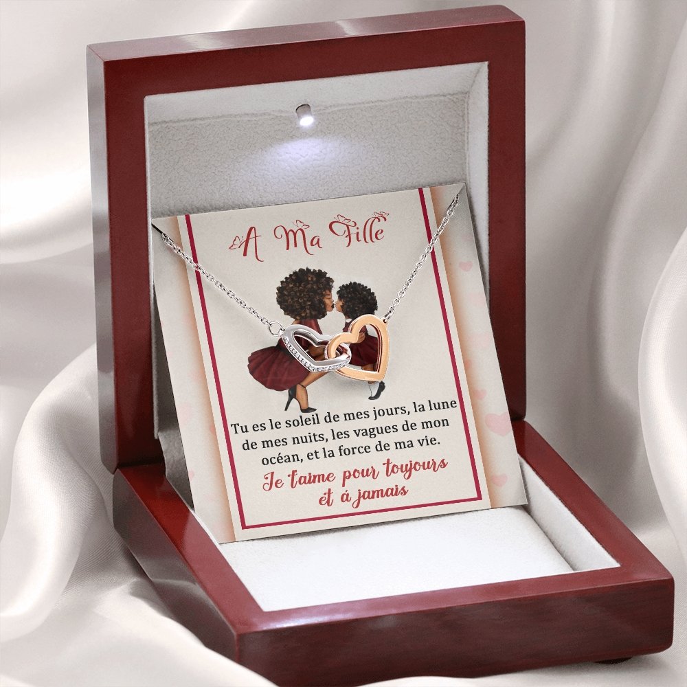 LINKY • Collier A Ma Fille Double Cœur - Lehnaa