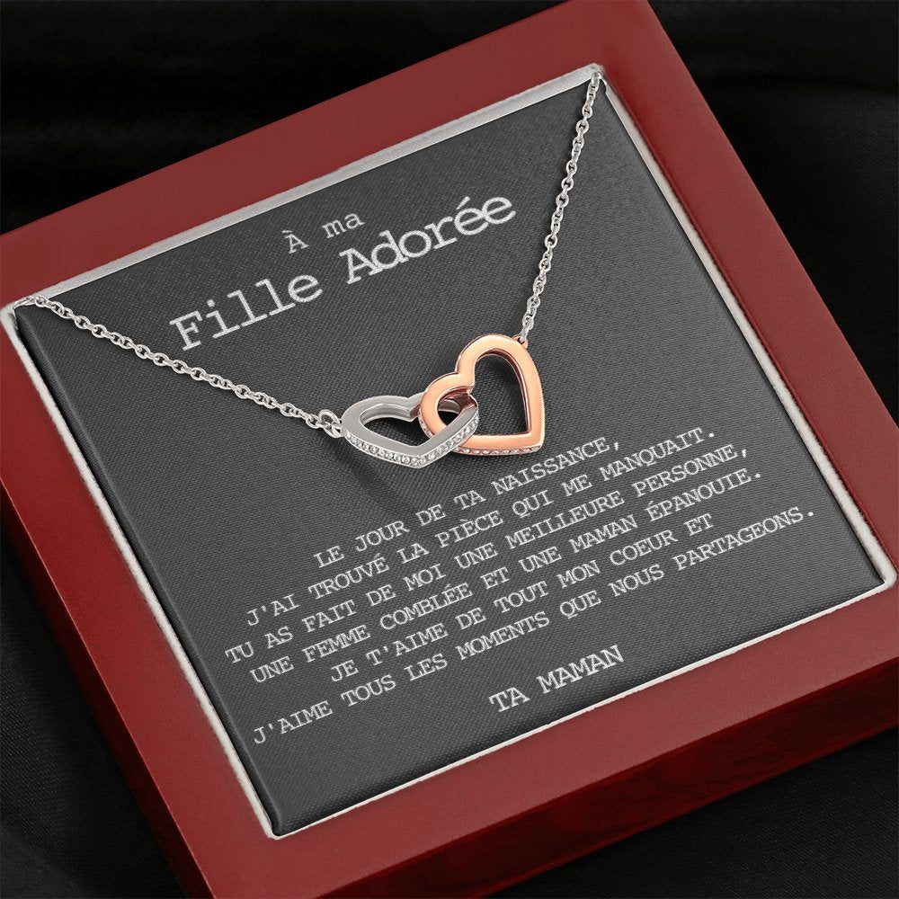 LINKY • Collier A Ma Fille Double Cœur - Lehnaa