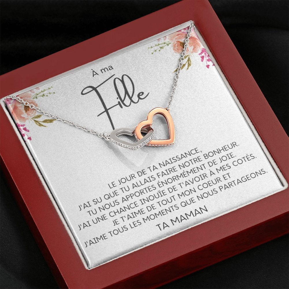 LINKY • Collier A Ma Fille Double Cœur - Lehnaa