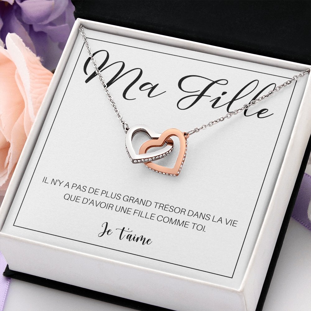 LINKY • Collier A Ma Fille Double Cœur - Lehnaa