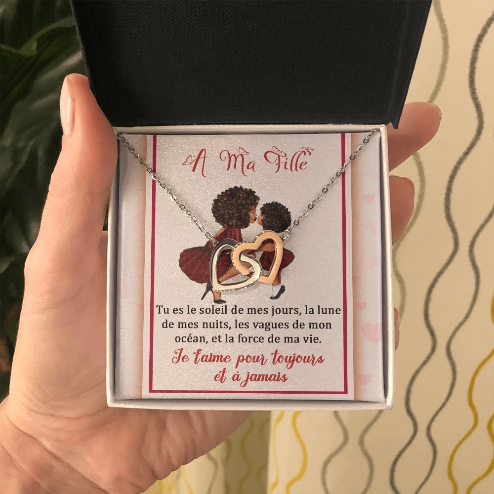 LINKY • Collier A Ma Fille Double Cœur - Lehnaa