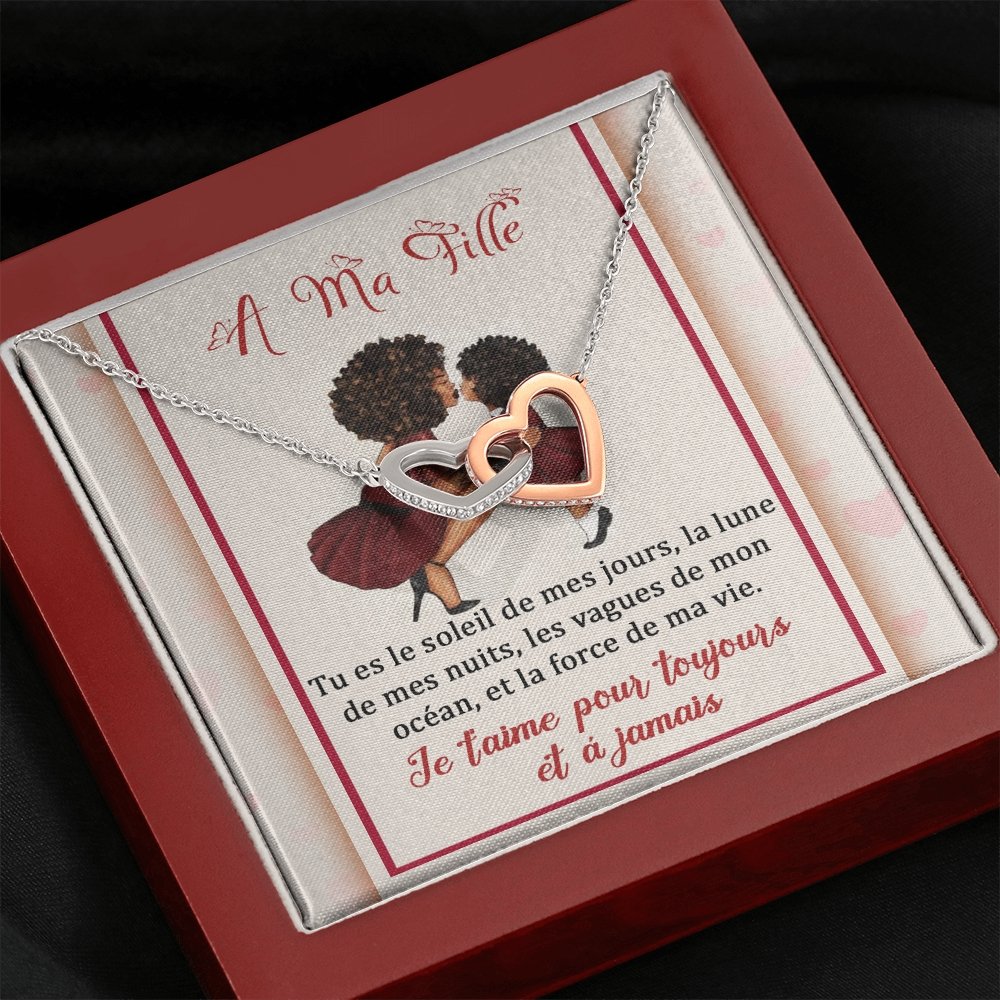 LINKY • Collier A Ma Fille Double Cœur - Lehnaa