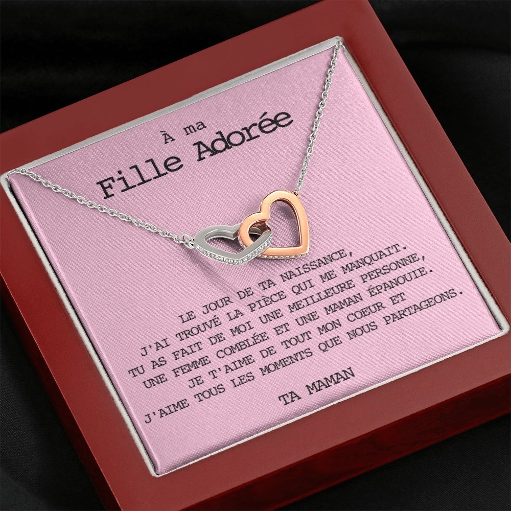 LINKY • Collier A Ma Fille Double Cœur - Lehnaa