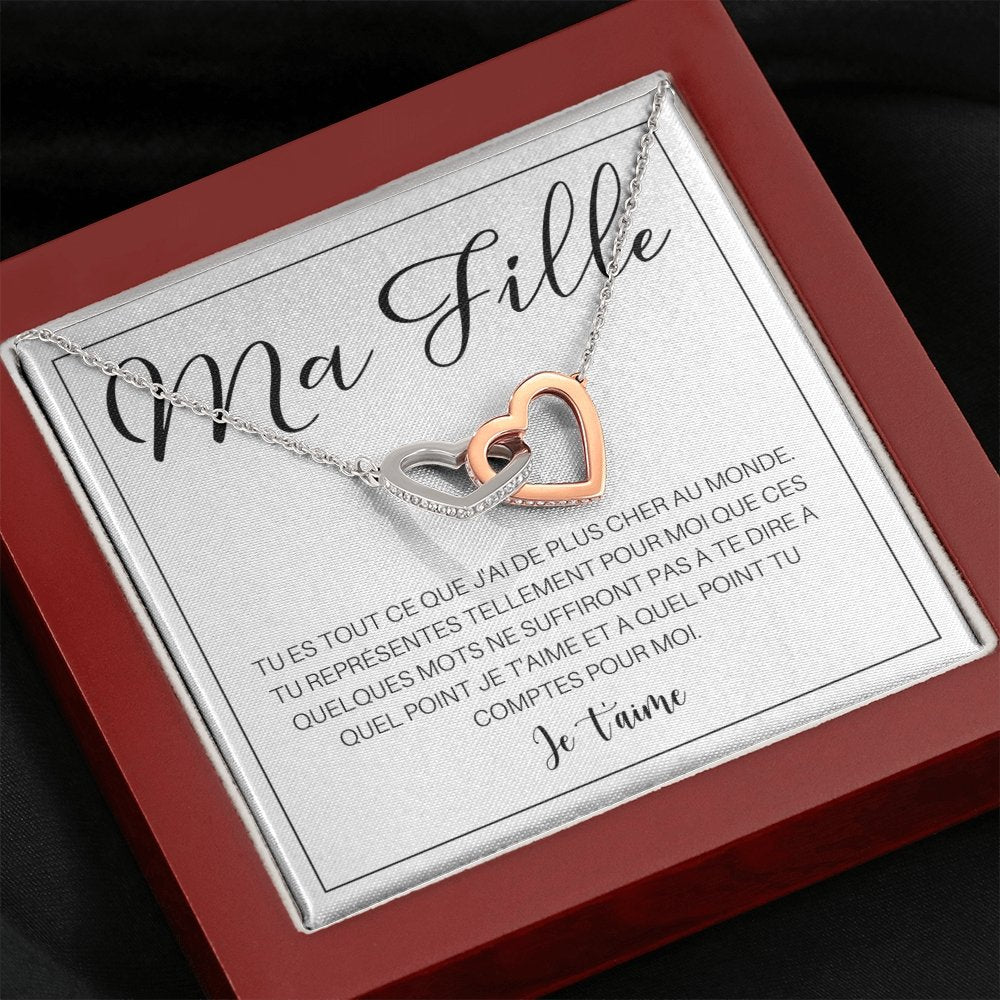 LINKY • Collier A Ma Fille Double Cœur - Lehnaa