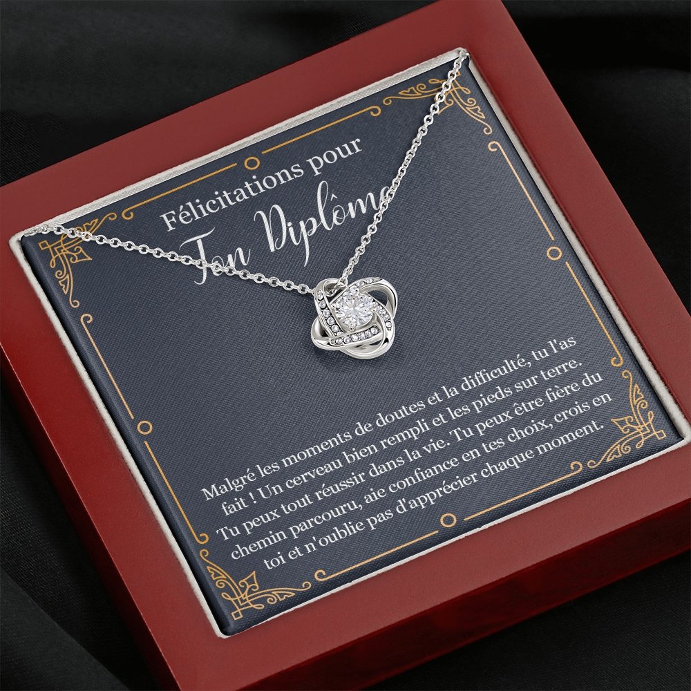 LINKY • Collier Félicitations Diplôme Fille Noeud d'Amour - Lehnaa