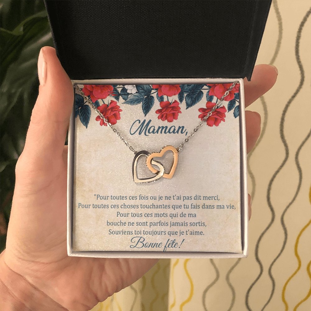 LOVYOUMOM • Collier de la fête des mères Double Cœur - Lehnaa