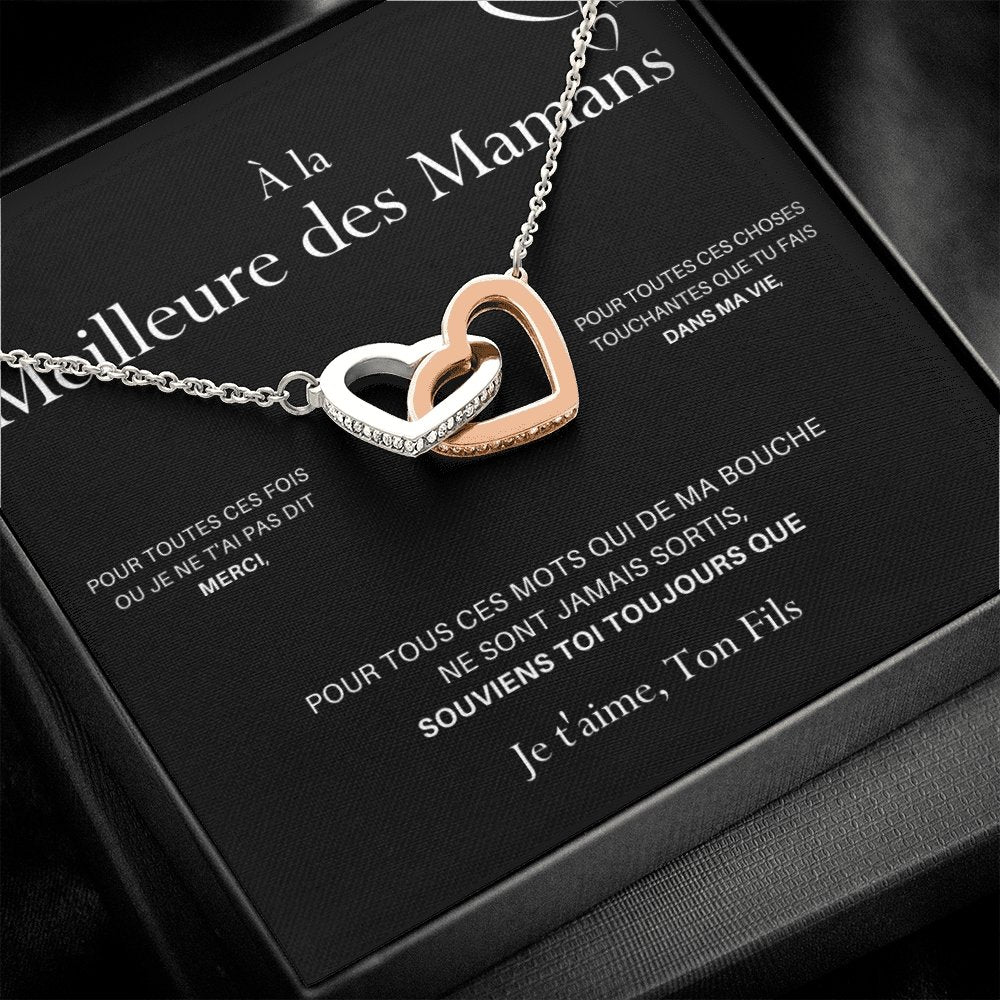 LOVYOUMOM • Collier de la fête des mères Double Cœur Version Homme - Lehnaa