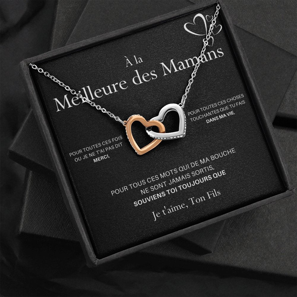 LOVYOUMOM • Collier de la fête des mères Double Cœur Version Homme - Lehnaa