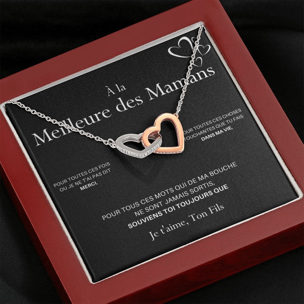 LOVYOUMOM • Collier de la fête des mères Double Cœur Version Homme - Lehnaa