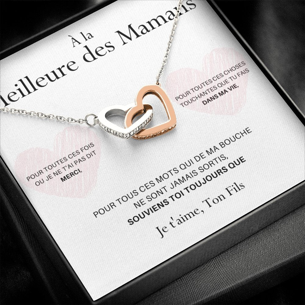 LOVYOUMOM • Collier de la fête des mères Double Cœur Version Homme - Lehnaa