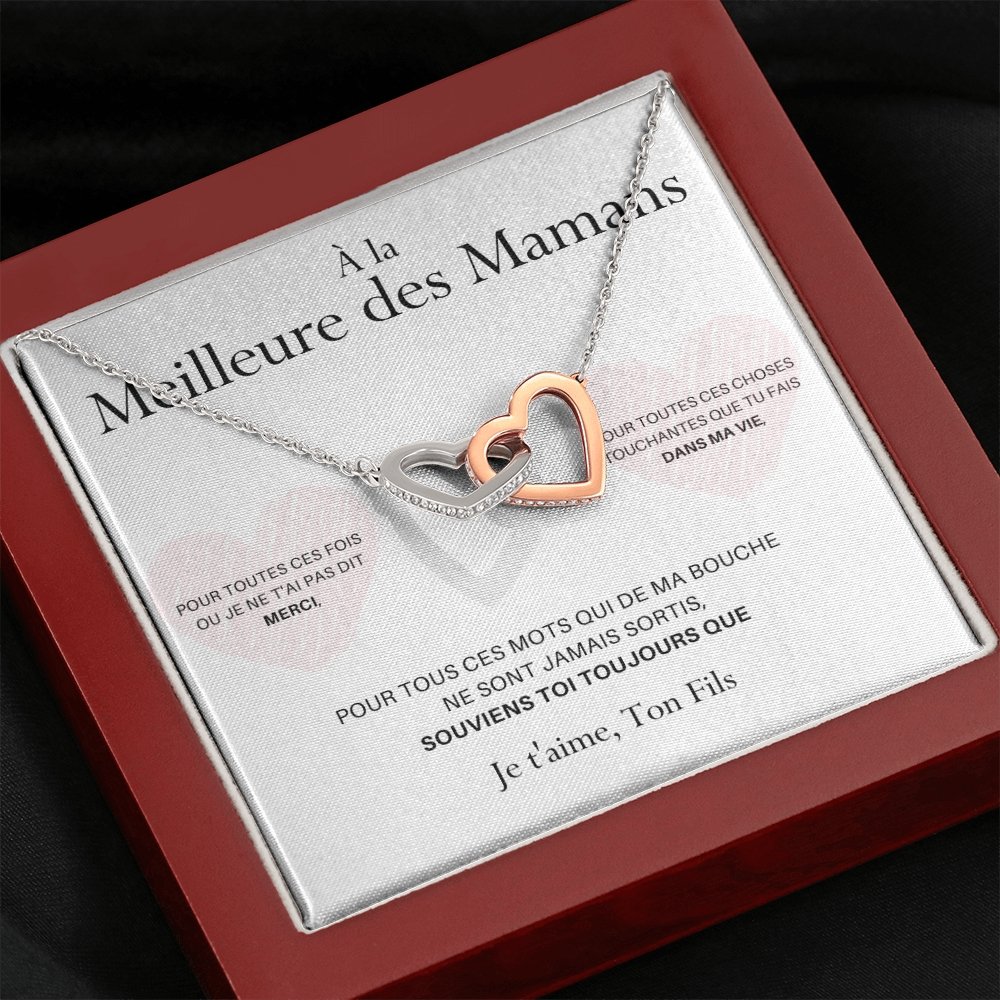 LOVYOUMOM • Collier de la fête des mères Double Cœur Version Homme - Lehnaa