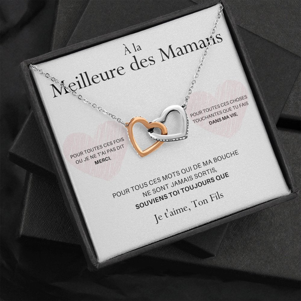 LOVYOUMOM • Collier de la fête des mères Double Cœur Version Homme - Lehnaa