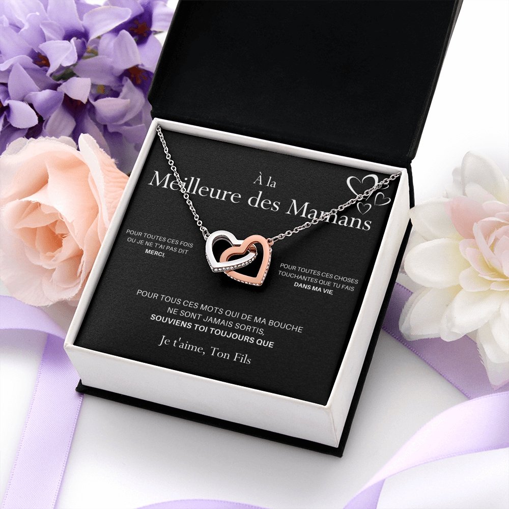 LOVYOUMOM • Collier de la fête des mères Double Cœur Version Homme - Lehnaa