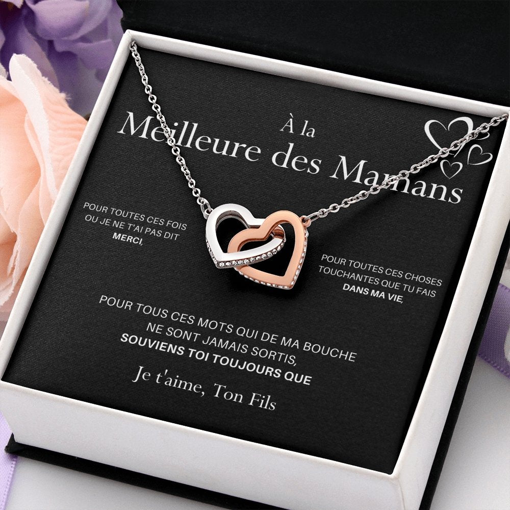 LOVYOUMOM • Collier de la fête des mères Double Cœur Version Homme - Lehnaa