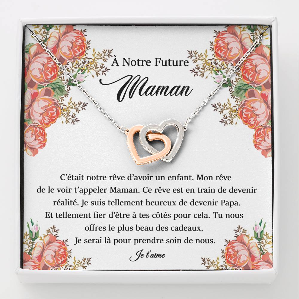 NEWMOM • Collier Grossesse Pour Ma Femme Double Cœur - Lehnaa