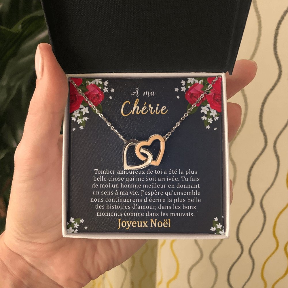NOELENCHANTÉ • COLLIER JOYEUX NOËL MA CHÉRIE Double Cœur - Lehnaa