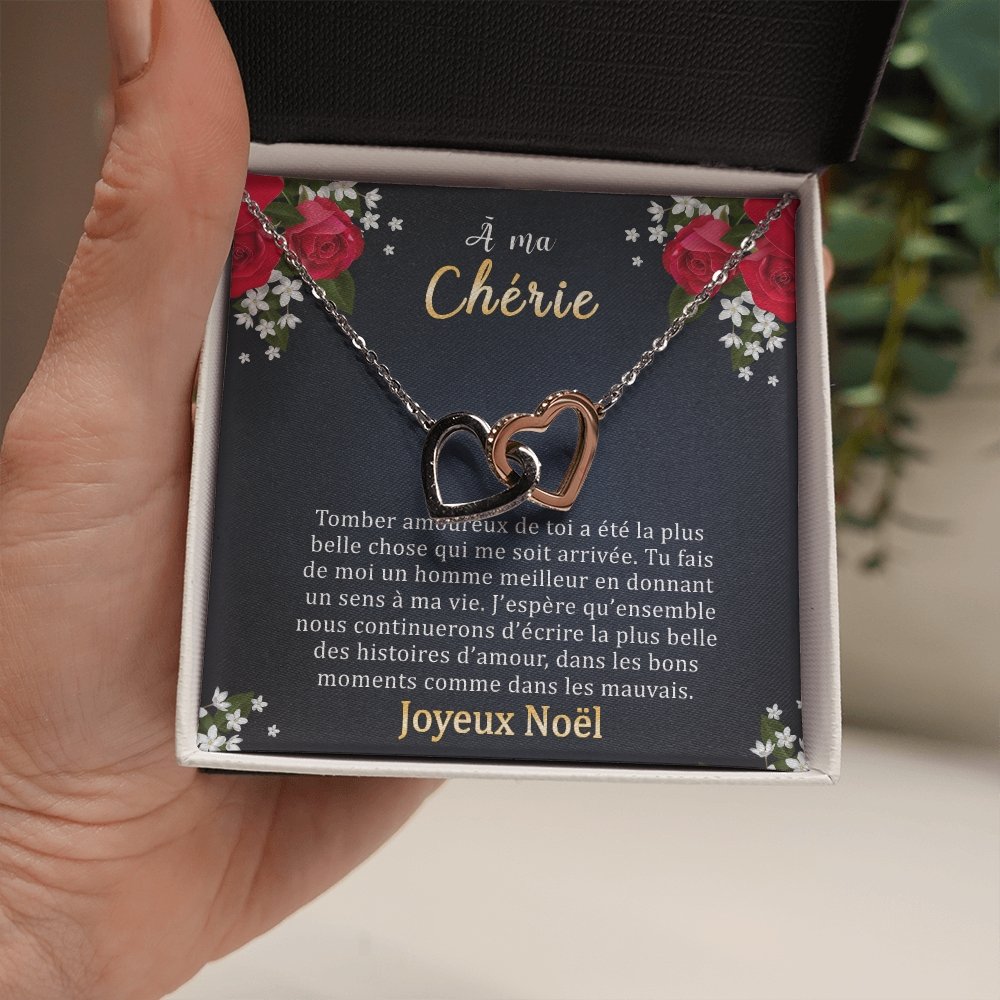 NOELENCHANTÉ • COLLIER JOYEUX NOËL MA CHÉRIE Double Cœur - Lehnaa