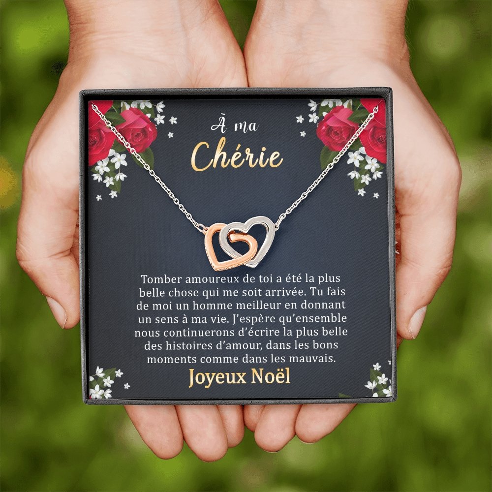 NOELENCHANTÉ • COLLIER JOYEUX NOËL MA CHÉRIE Double Cœur - Lehnaa