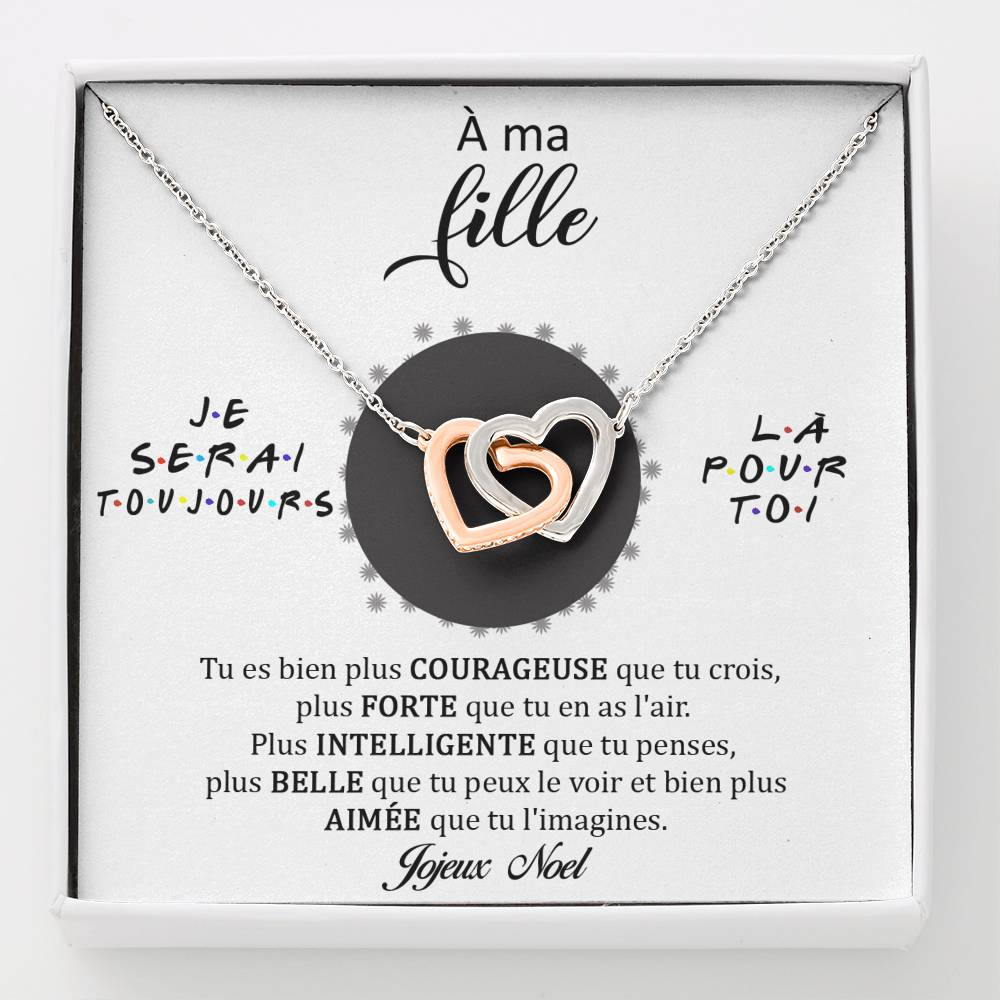 NOELENCHANTÉ • COLLIER JOYEUX NOËL MA FILLE Double Cœur - Lehnaa