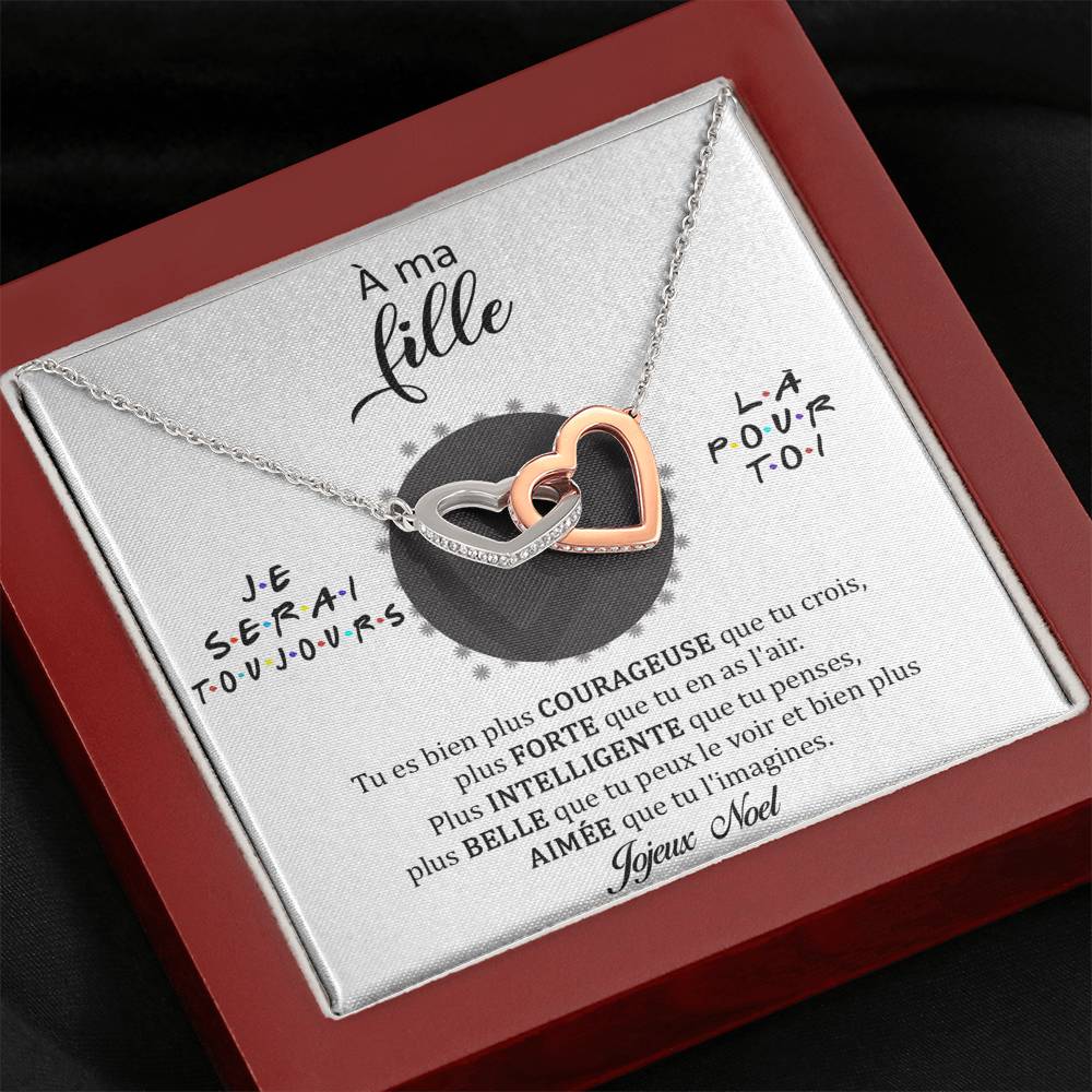 NOELENCHANTÉ • COLLIER JOYEUX NOËL MA FILLE Double Cœur - Lehnaa