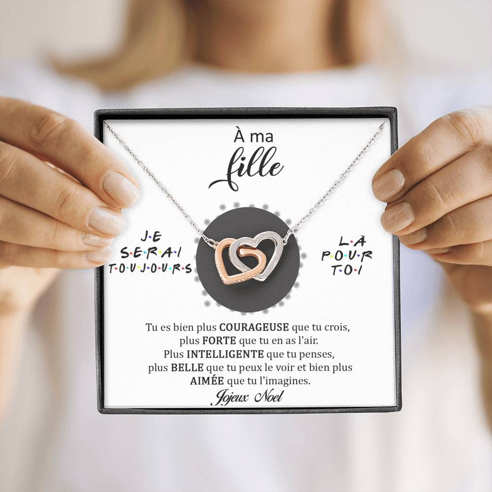 NOELENCHANTÉ • COLLIER JOYEUX NOËL MA FILLE Double Cœur - Lehnaa