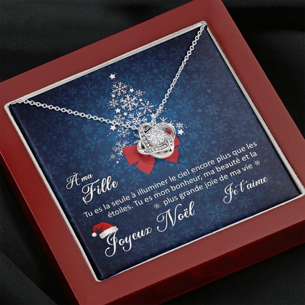 NOELENCHANTÉ • COLLIER JOYEUX NOËL MA FILLE Noeud d'Amour - Lehnaa