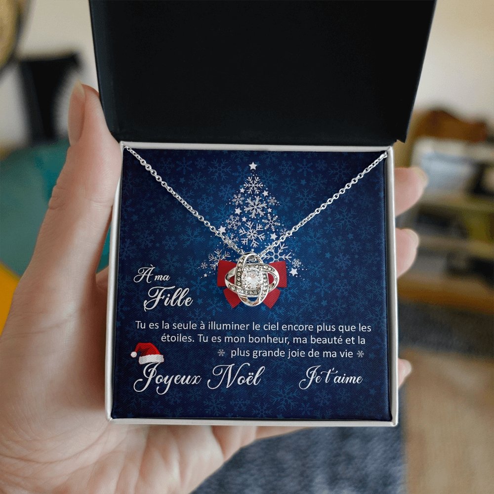 NOELENCHANTÉ • COLLIER JOYEUX NOËL MA FILLE Noeud d'Amour - Lehnaa